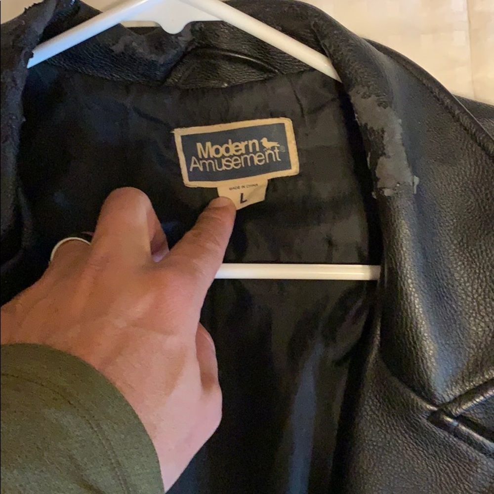 Black leather jacket